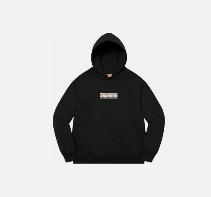 Sweat à capuche Supreme Burberry Box Logo SS22 noir taille L envoi rapide