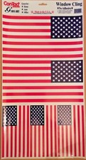 5 American Flag Sticker Decal Window Cling Patriotic 5 Flags Auto Home Boat USA