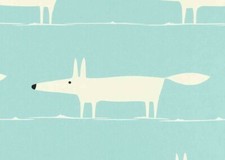 Image of HARLEQUIN SCION CURTAIN FABRIC DESIGN "Mr Fox" 3 METRES SKY 100% COTTON