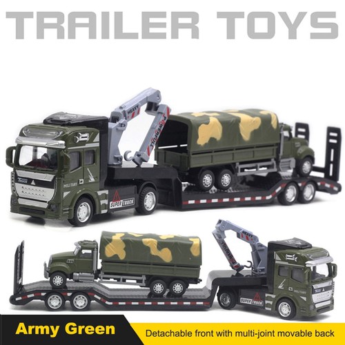 1/50 Scale Trailer Model With Truck Figure Educational Pull Missiles Model Toy H