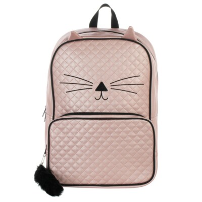 Kitty the Quilted Kitten Large Backpack, Pink