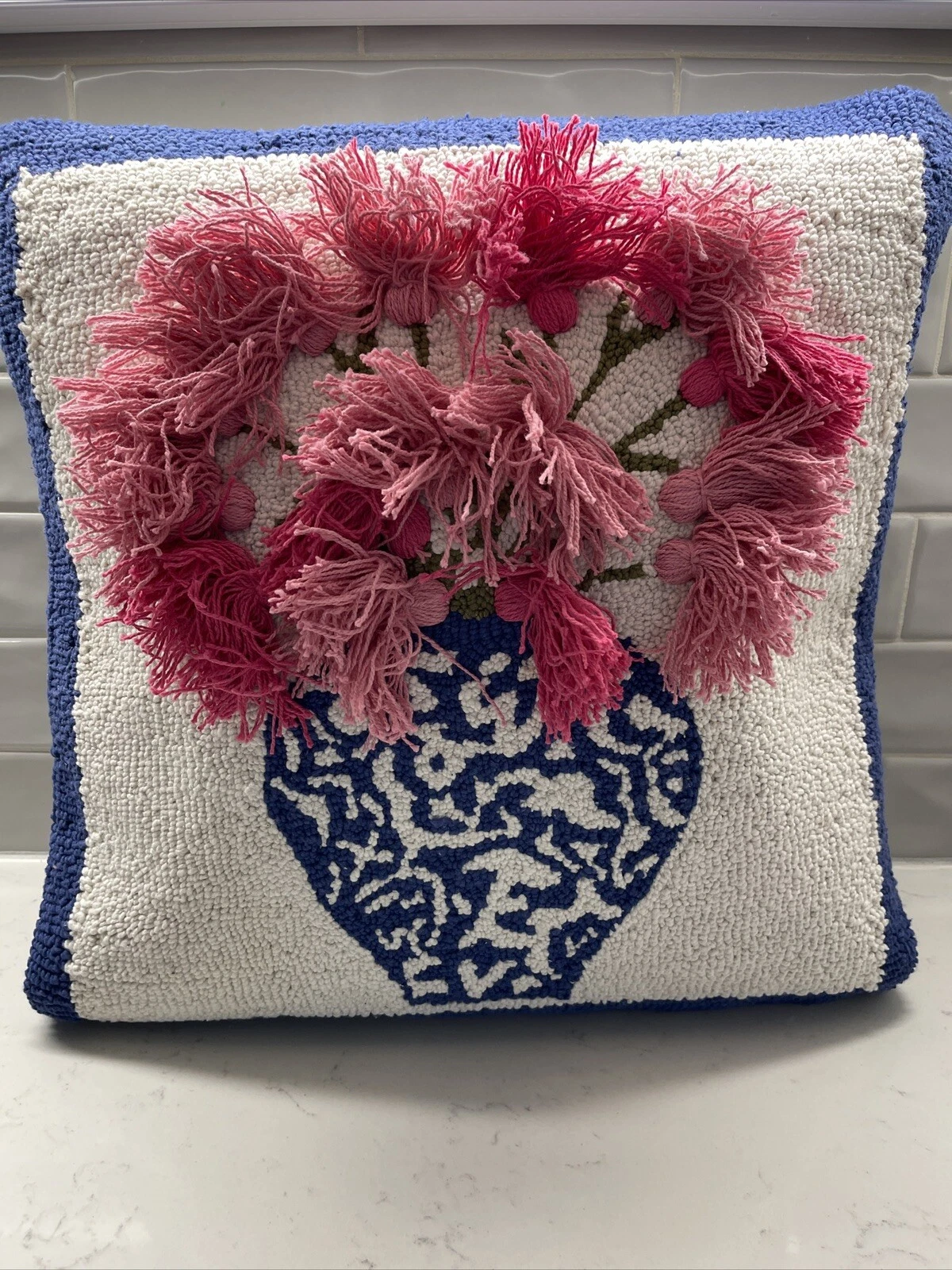Two's Company Chinoiserie Vase Throw Pillow