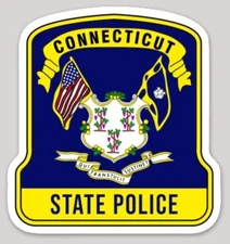 4 Inch Non-Reflective Connecticut State Police Troopers Logo Sticker Decal