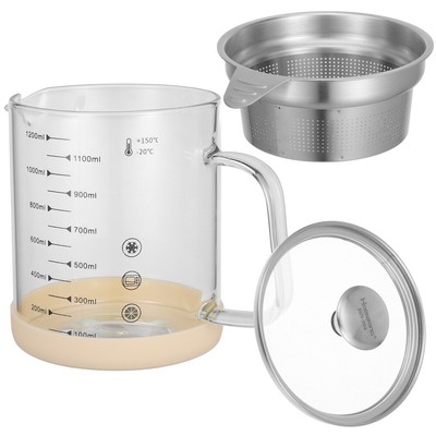 Fat Separator Soy Milk Filter Strainer Cooking Oil Bacon Container for Grease