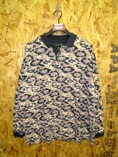 Vintage Knights of Round Table Abstract Long Sleeve Rugby Polo Shirt XL 1500