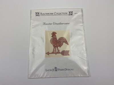 Laura J Perin Design Rooster Weathervane Needlepoint Pattern Red-work