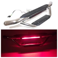 LED Brake Light with 4-pin Plug 2" Receiver Tow Hitch Drop Step Bar Chrome