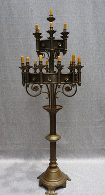 Antique European Church Gothic Ornate Brass Floor Candelabra Ebay