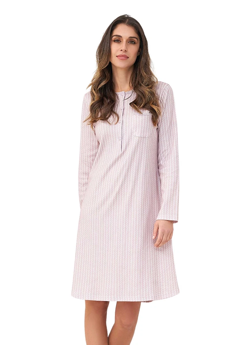 Camicia Da Notte Donna USA 100% Cotone Flanella A Quadri - Vintage Manica Lunga