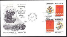 🍁Canada   #565a Block      PLAINS INDIANS    Brand New  1972  Rosecraft Cover