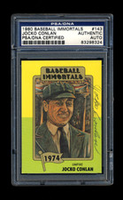 JOCKO CONLAN SIGNED 1980 BASEBALL IMMORTALS CARD PSA/DNA SLABBED HOF AUTOGRAPHED