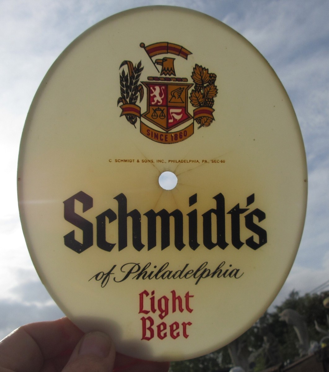 Vintage Schmidt's Light Beer Sign Philadelphia Clock Face | eBay