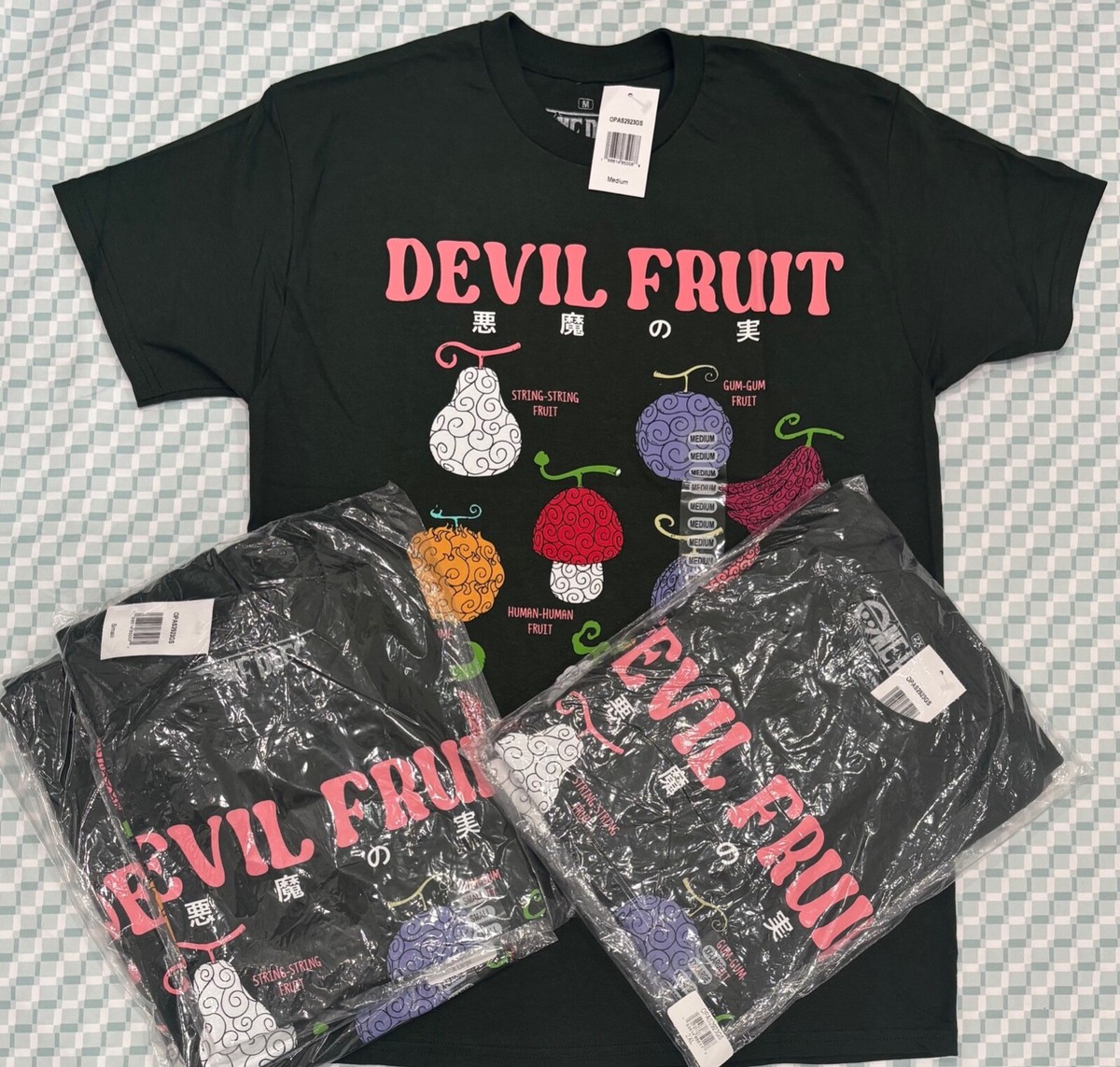 Green One Piece Devil Fruit Graphic Ripple Junction Men's T-Shirt