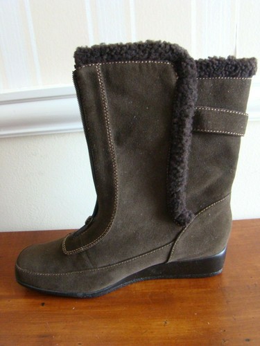 Zapatos para mujer Karen Scott talla 10 M marrón gamuza sintética botas cortas piel sintética interior - Imagen 4 de 10