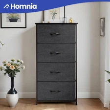 Chest Storage 4 Drawers Fabric Gray Dresser Bedroom Cabinet Furniture Organizer