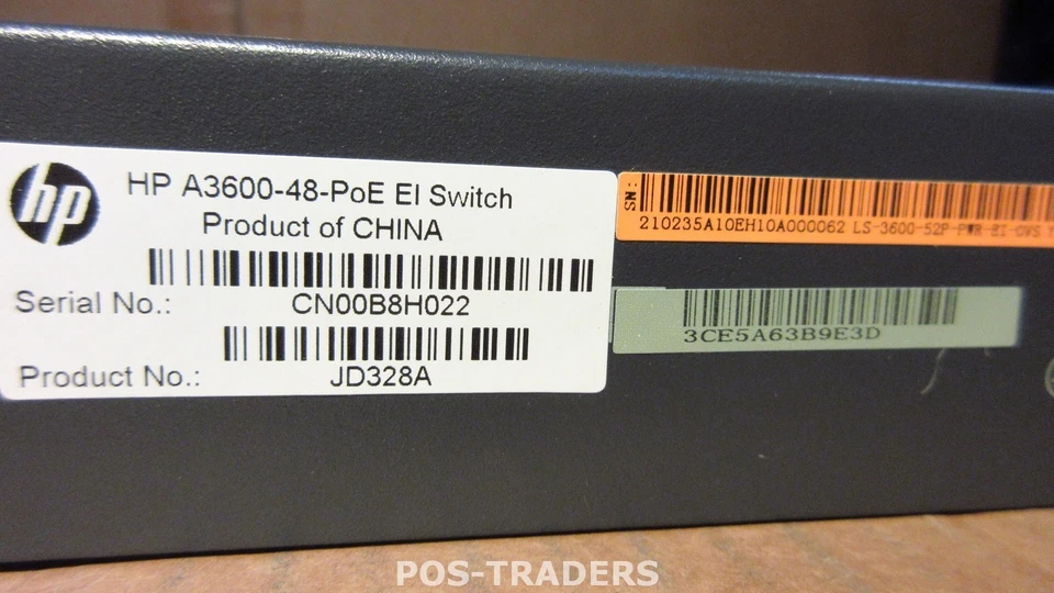 H3C 48 Ports 10/100 PoE S3600-52P-PWR-EI HP A3600-48 JD328A SWITCH INCL 2X SFP'S - Image 4 of 4