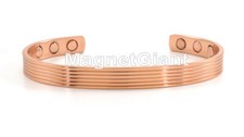 8-9 inch wrist - Solid Copper High Power Magnetic Bangle Bracelet Cuff - BG61C