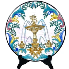 Ceramar Hand Painted Vintage Neo-Classical 9" Wall Plate-Spain-Excellent & Rare!