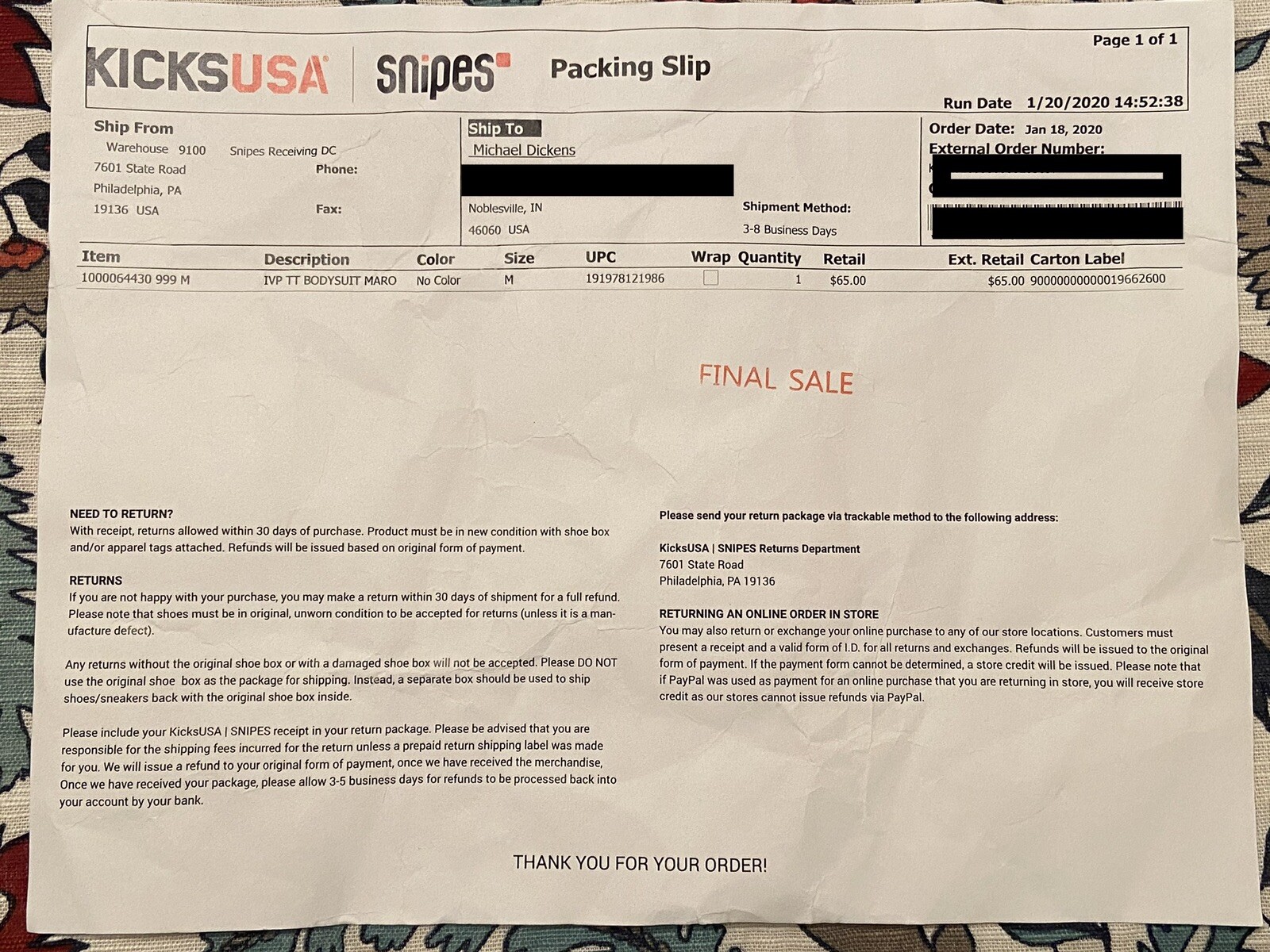 kicks usa return policy without receipt