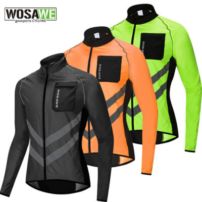WOSAWE Herren Fahrradjacke Winddicht Reflektierend MTB Mountainbike Langarm Wind