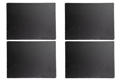 Schieferplatten 4er Set Platzsets Servierplatten Schiefer Anthrazit 40 x 30 cm
