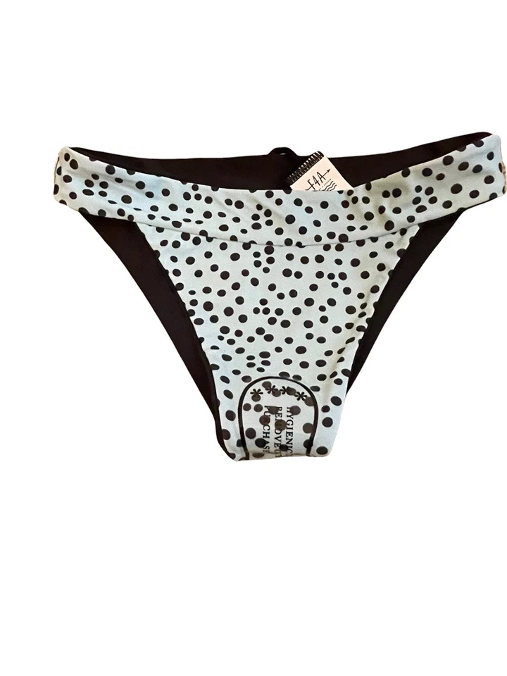 Bikini Feather 4 Arrow Island Hopper Niñas 12 Nuevo Reversible Negro Azul Polka  Foto 3 de 4