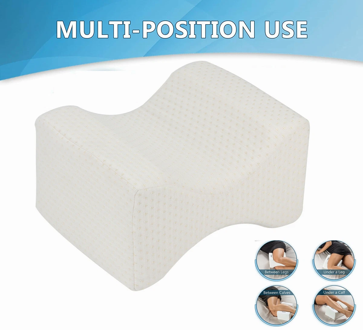 Cushy Form Knee Pillow for Side Sleepers - Standard Orthopedic Wedge Leg  Pillow for Sleeping and Hip & Lower Back Pain - Contour Memory Foam Cushion