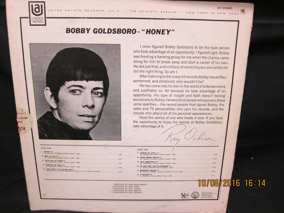 Bobby Goldsboro - Honey - United Artists 1968 | eBay