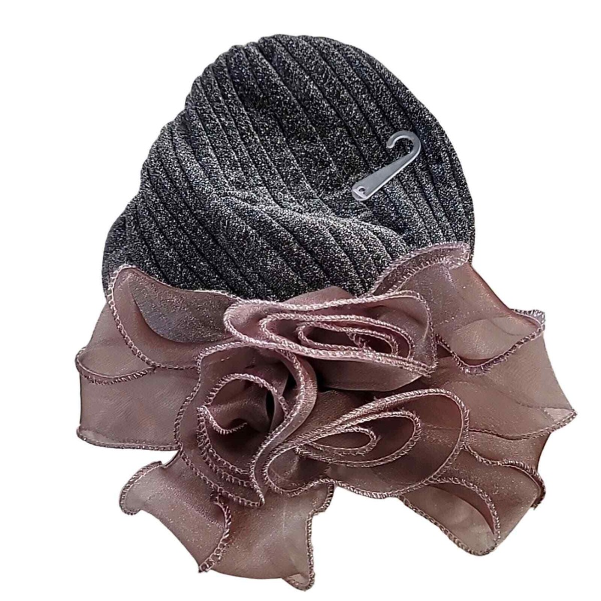 Elegant Silver Floral Women\'s Hat YSJOY Elegant Satin Flower Feather Fascinator Derby Hat main image 2
