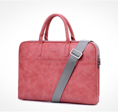 Bolso de hombro portátil 13.3 "14 "15.6" Caja de mango de computadora portátil Trip Suede Leather Pouch - Imagen 5 de 13