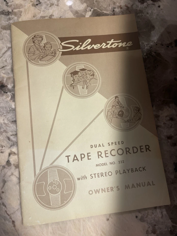 Grabadora de cinta de carrete a carrete Silvertone MODELO 232 portátil de colección piezas de altavoz doble Foto 4 de 4