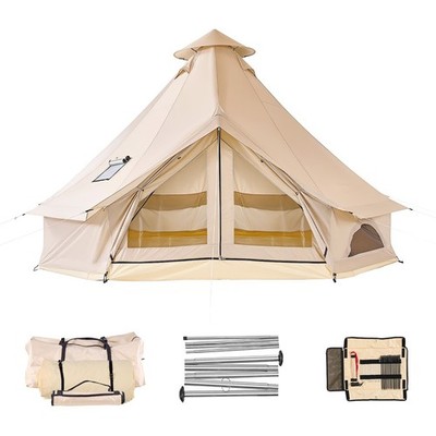 Oxford Bell Tent 4 m / 13.12 ft Camping Tent Waterproof Yurt with Stove Jack