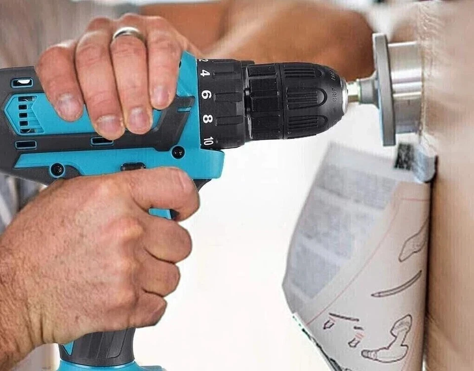 Trapano avvitatore led 2 batteria litio 48V 2ah accessori percussione valigetta - Immagine 3 di 3