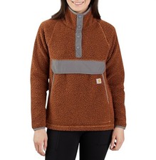 CARHARTT Snap Sherpa Fleece Pullover Womens 1X 16-18 Relaxed Outdoor 0J4991 NWT