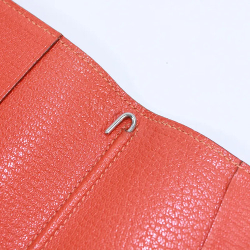 Hermes Agenda GM Notebook Cover Chevre Orange Wallet Silver - Picture 7 of 8