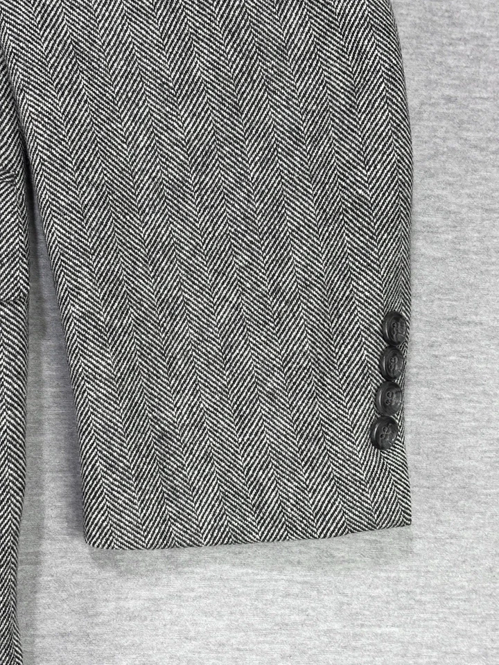 Винтажный кашемир блейзер Herringbone спортивное пальто мужской 42R серый Pincus братьев - Изображение 4 из 4