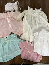 Vintage Girls Clothing Lot Dresses 3 M - 4 years Ruffle Lace 1970's