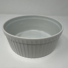 Pillivuyt France White Porcelain Round Glossy Bowl 6 in Printed Backstamp