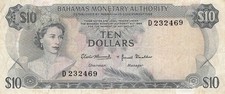 Bahamas 10 Dollars 1968