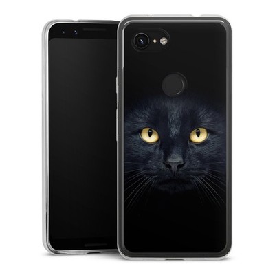 Slim Hülle für Google Pixel 3a Auge Katze schwarz