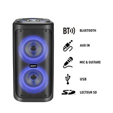 Enceinte Sono Portable - GOFUN - 200W - Bluetooth - Karaoke - LED Multicolore