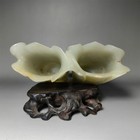 Superb Antique Chinese Jade Brush Pot Flower Design — photo 10