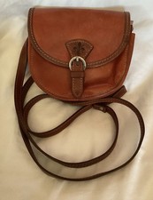 Vera Pelle Italian Leather Brown Small Crossbody Bag Purse