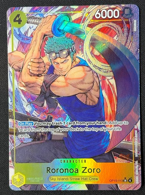 #ad #ad One Piece Card Game Roronoa Zoro SR Alt Art OP15 113 Adventure on KAMI#x27;s Island $39.99