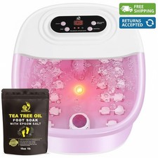 Foot Spa Bath Massager with Heat, Epsom Salt, Bubbles, Vibration, Red Light