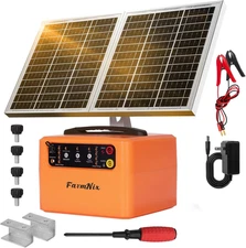 30 Miles Solar Electric Fence Charger with 15W Solar Panel,4 Gears Adjustable Ou