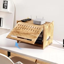 Solid Wood Projector Shelf Router Shelf Projector Stand Router Storage Box Ro...