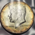 Bu Unc Rainbow Toned 1964 D Kennedy Silver Half Dollar US Coin Uncirculated