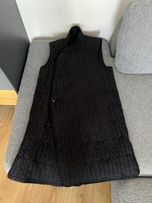 rick owens schwarze ärmellose daunenweste 