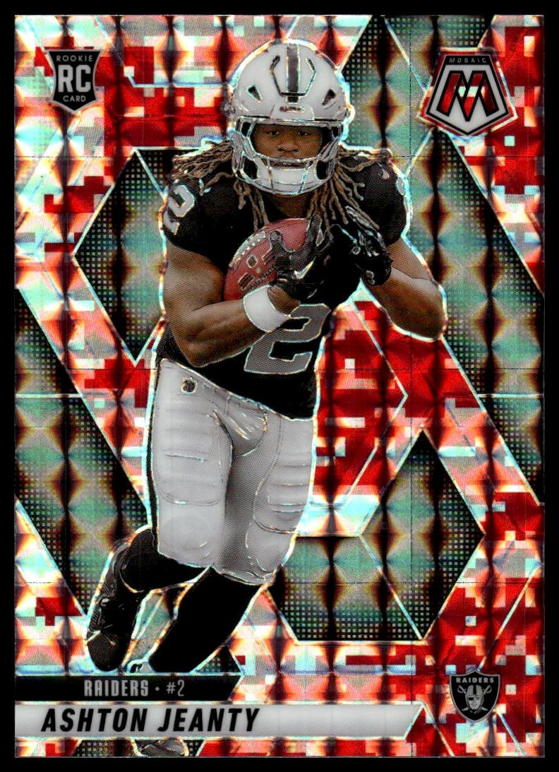 2025 Panini Mosaic Ashton Jeanty #345 Mosaic Camo Red